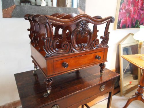 fig 1. Canterbury magazine rack fine quality William IV Mahogany c1830