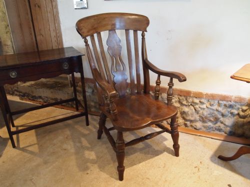 Chair Victorian Windsor Grandfather Lathe Back Armchair Beech Ash and Elm C1870