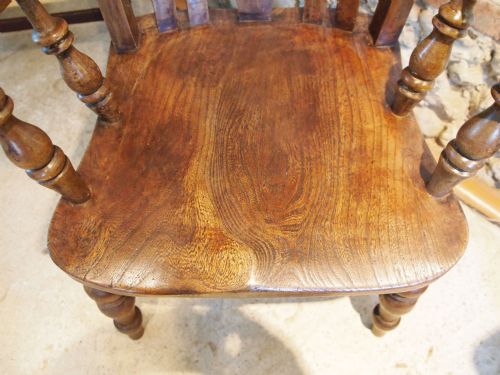 fig 1. Chair Victorian Windsor Grandfather lathe back armchair Beech Ash and Elm c1870