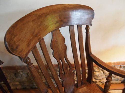 fig 2. Chair Victorian Windsor Grandfather lathe back armchair Beech Ash and Elm c1870