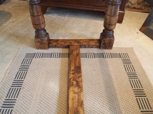 fig 2. Table Edwardian farmhouse refectory kitchen dining table figured Elm c1910