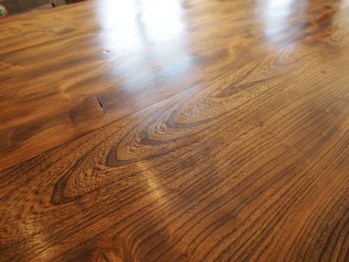fig 3. Table Edwardian farmhouse refectory kitchen dining table figured Elm c1910