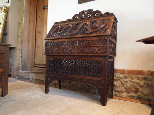 Bureau Exceptional Chinese Carved Huali Wood Bureau Guangxu C1890