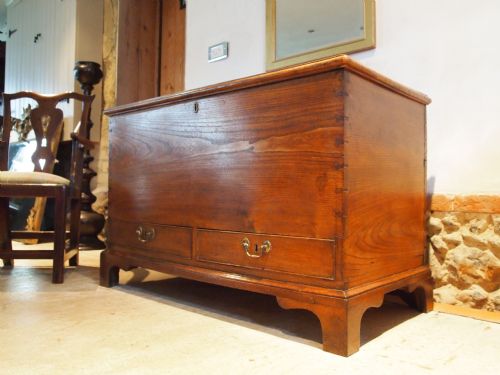 fig 2. Chest trunk coffer Mule chest George III Elm c1800