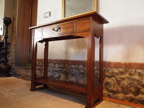 Table Rare Arts and Crafts Hall Console Table Oak C1900