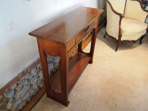 fig 1. Table rare Arts and Crafts hall console table Oak c1900