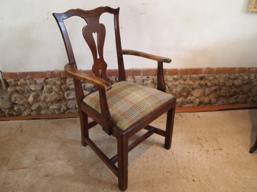 Chair Armchair Early George III Elm and Fruit Wood C1760