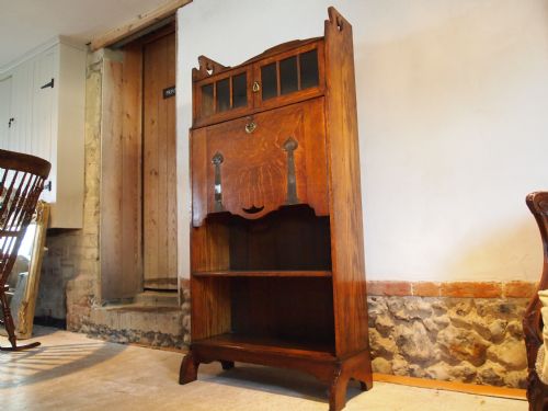 Bureau Bookcase Arts an Crafts Liberty and Co Oak C1900
