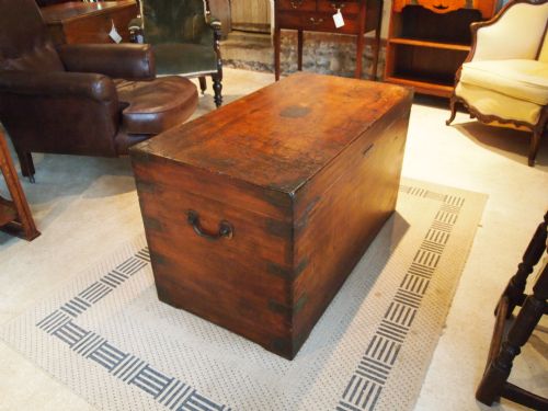 Chest Campaign Military Trunk Victorian Camphor Wood Fitted Interior C1860