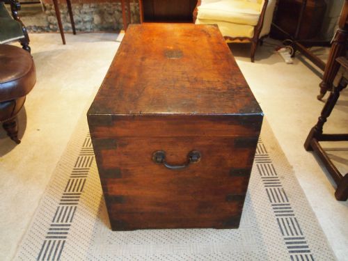 fig 1. Chest campaign military trunk Victorian Camphor wood fitted interior c1860