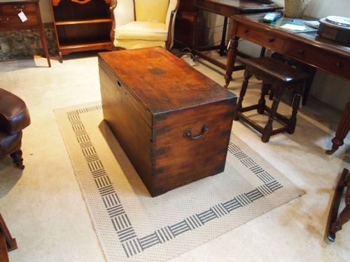 fig 3. Chest campaign military trunk Victorian Camphor wood fitted interior c1860