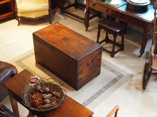 fig 2. Chest campaign military trunk Victorian Camphor wood fitted interior c1860