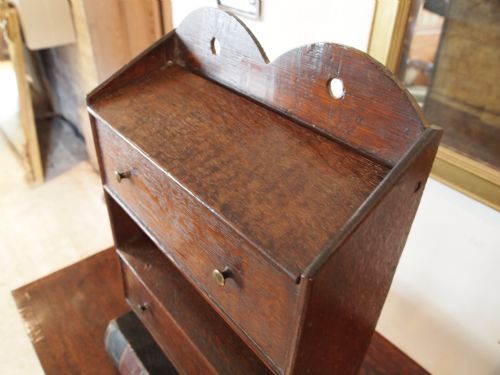 fig 1. Candle box Rare George III Oak twin compartment Salt or candle box c1790