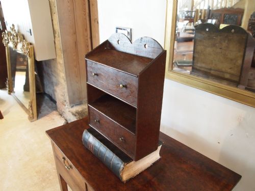 fig 2. Candle box Rare George III Oak twin compartment Salt or candle box c1790