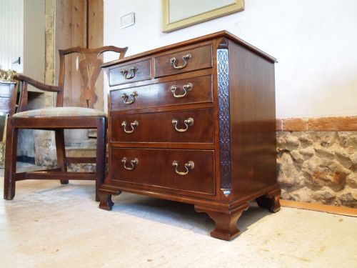 fig 2. Chest of drawers Edwardian Mahogany Chippendale revival small size c1910