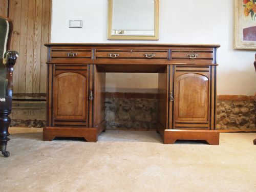 fig 1. Desk Arts and crafts aesthetic Victorian solid Walnut c1900