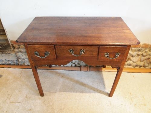 fig 2. Table lowboy side lamp hall console table George III Oak c1770