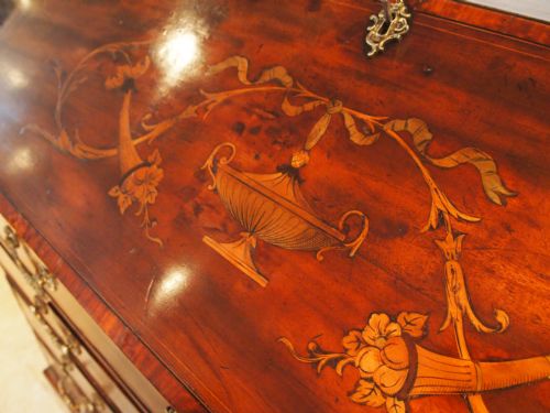 fig 1. Bureau fine George III Mahogany and inlaid decorative bureau c1780
