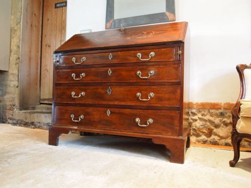 fig 3. Bureau fine George III Mahogany and inlaid decorative bureau c1780