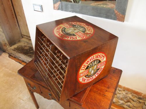 Haberdashery Cabinet Dewhurst Sylko Revolving Cotton Reel Shop Display C1920
