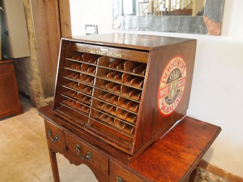 fig 1. Haberdashery cabinet Dewhurst Sylko revolving cotton reel shop display c1920