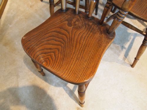 fig 1. Chairs Victorian Elm seated kitchen Windsor chairs seven stunning c1880