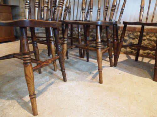 fig 2. Chairs Victorian Elm seated kitchen Windsor chairs seven stunning c1880