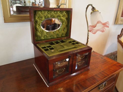 fig 3. Cabinet Jewellery sewing box fine quality Victorian Walnut bijouterie box c1880