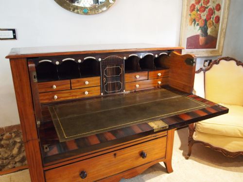 Chest of Drawers Bureau Secretaire George IV Satinwood Fine Quality C1820