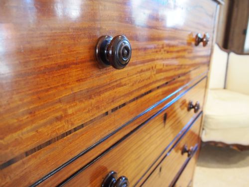 fig 2. Chest of drawers bureau secretaire George IV Satinwood fine quality c1820