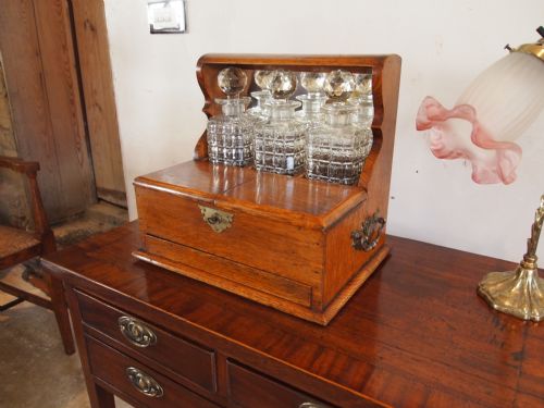 Tantalus Games Compendium Decanter Victorian Oak C1890