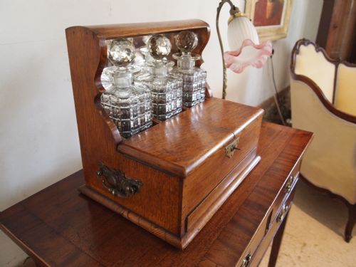 fig 2. Tantalus games compendium decanter Victorian Oak c1890