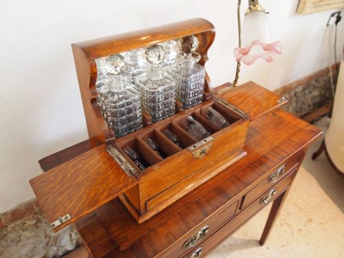 fig 3. Tantalus games compendium decanter Victorian Oak c1890