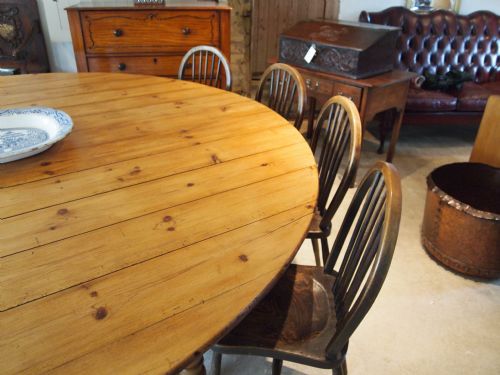fig 2. Table large Edwardian Pine collapsible dining table c1910