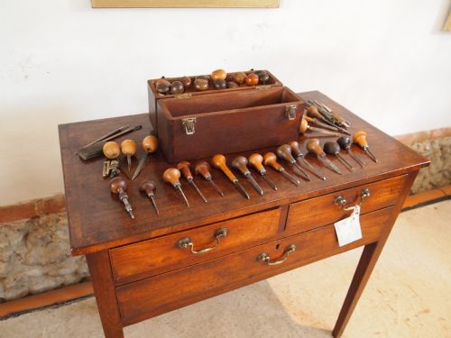 Chisels Gouges Wood Carving Tools Early 20th Century Collection in Case C1920