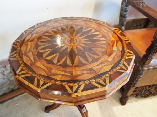 fig 2. Table rare stunning Victorian specimen wood occasional lamp wine table c1860