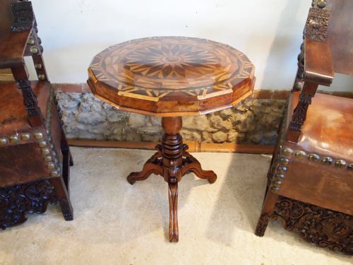 fig 3. Table rare stunning Victorian specimen wood occasional lamp wine table c1860