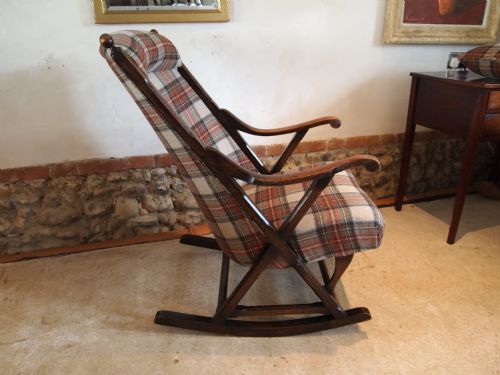 fig 1. Chair rocking chair Oak arts and crafts pure wool c1900
