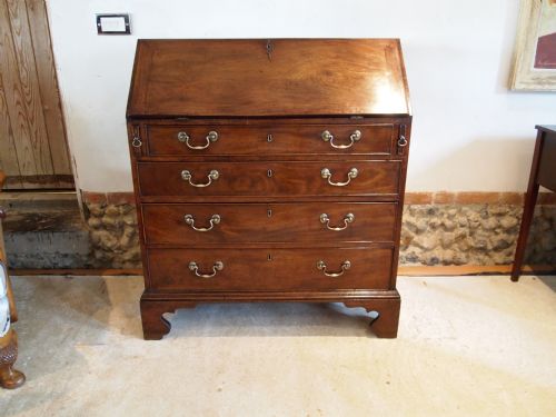 Bureau Small Fine Quality George III Mahogany Bureau C1780