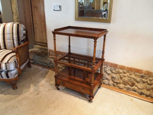 fig 2. Canterbury table magazine rack Victorian burr and figured Walnut c1870