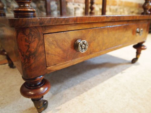 fig 3. Canterbury table magazine rack Victorian burr and figured Walnut c1870
