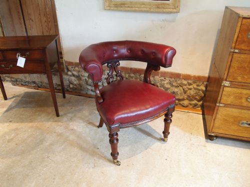 fig 1. Chair Early Victorian Mahogany and leather desk or library chair c1840