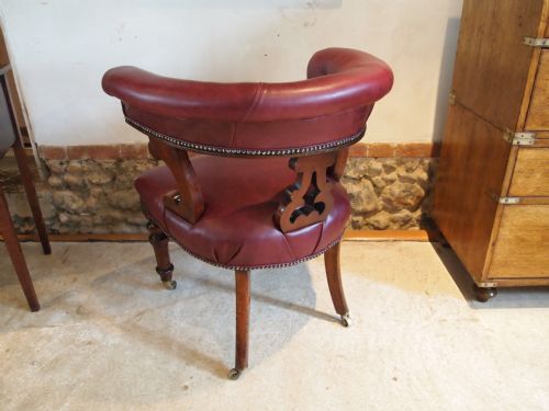 fig 3. Chair Early Victorian Mahogany and leather desk or library chair c1840