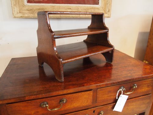 fig 2. Shelves a rare set of George III Mahogany apprentice miniature shelves c1790
