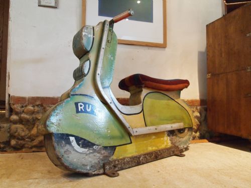 Fairground Ride 1950'S Scooter Brighton Pier Wooden Carousel Scooter