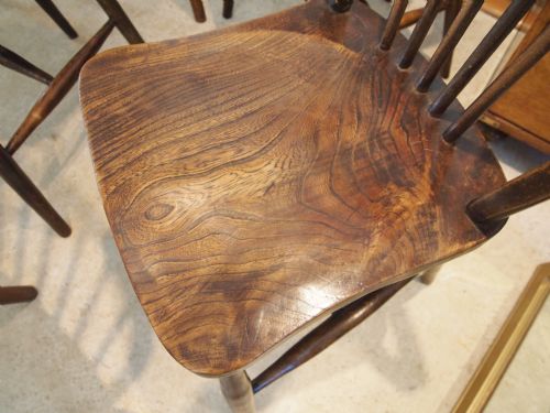 fig 1. Chairs set of eight Late Victorian kitchen Windsor dining Beech and Elm c1900