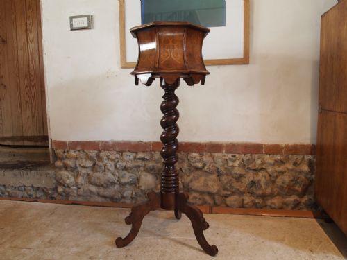 fig 3. Jardinere stand Victorian period inlaid Oak Dutch c1880