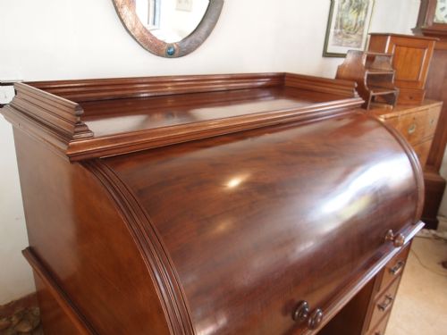 fig 1. Desk fine quality Victorian Mahogany cylinder desk by Maple and Co London c1880