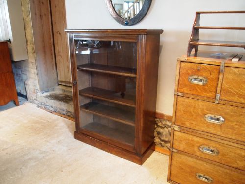Bookcase Display Case Victorian Oak and Glazed Adjustable Shelves C1890