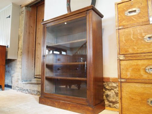 fig 2. Bookcase display case Victorian Oak and glazed adjustable shelves c1890